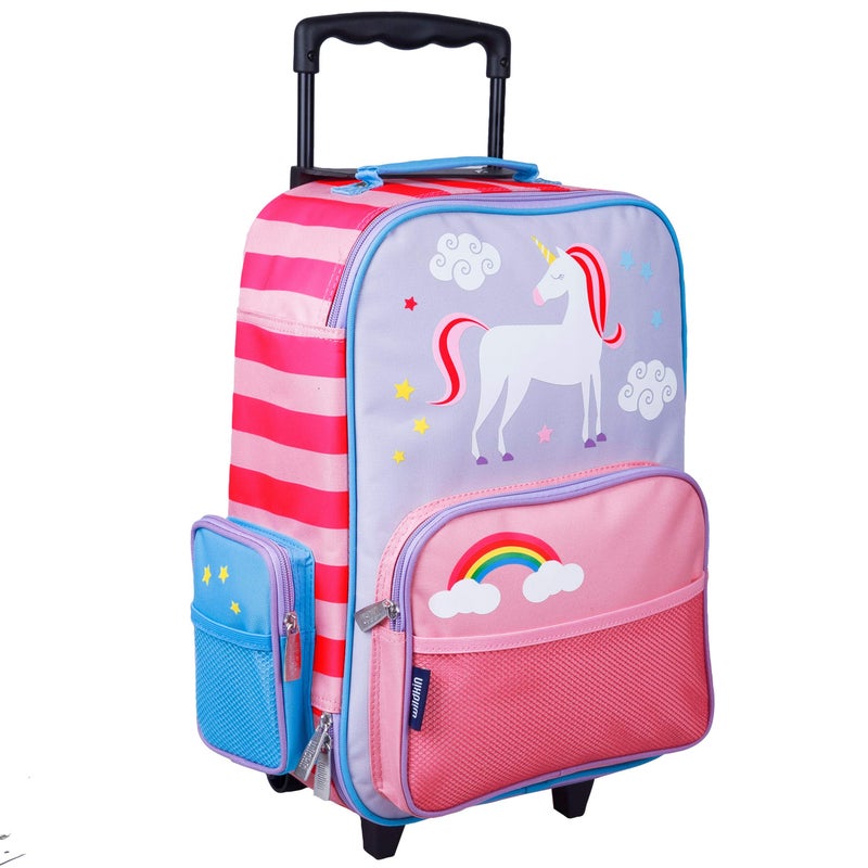 Wildkin Kids Rolling Suitcase â€“ Carry-On Size for School & Overnight Travel - Unicorn - Image 1